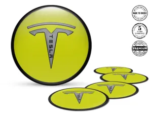 Tesla Logo Autocollant Roue Design Bombé en Résine